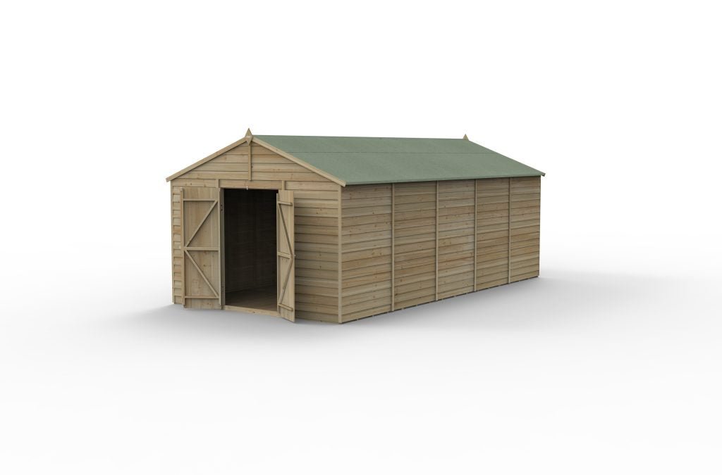 Forest Garden - 4Life Pressure Treated Overlap Apex Shed - 10ft x 20ft - Trusted Building Supplies