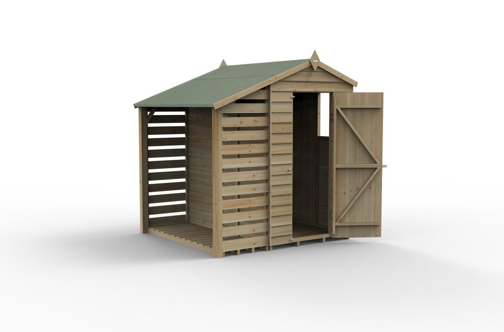 Forest Garden - 4Life Pressure Treated Overlap Apex Shed - 4ft x 6ft - Trusted Building Supplies