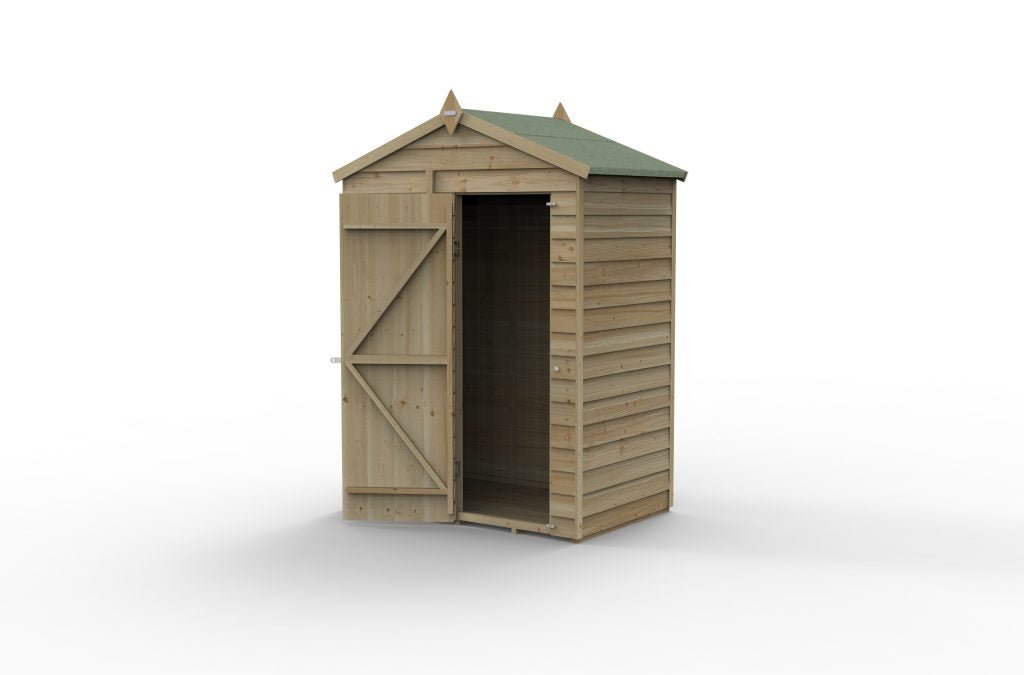 Forest Garden - 4Life Pressure Treated Overlap Apex Shed - 5ft x 3ft - Trusted Building Supplies