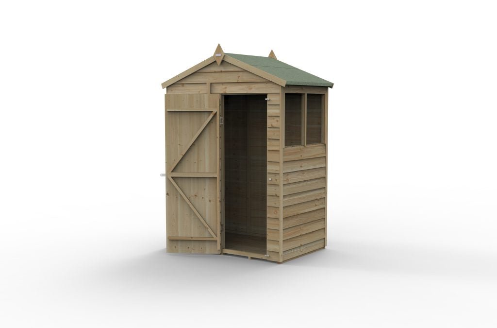 Forest Garden - 4Life Pressure Treated Overlap Apex Shed - 5ft x 3ft - Trusted Building Supplies