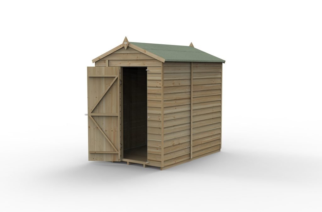 Forest Garden - 4Life Pressure Treated Overlap Apex Shed - 5ft x 7ft - Trusted Building Supplies