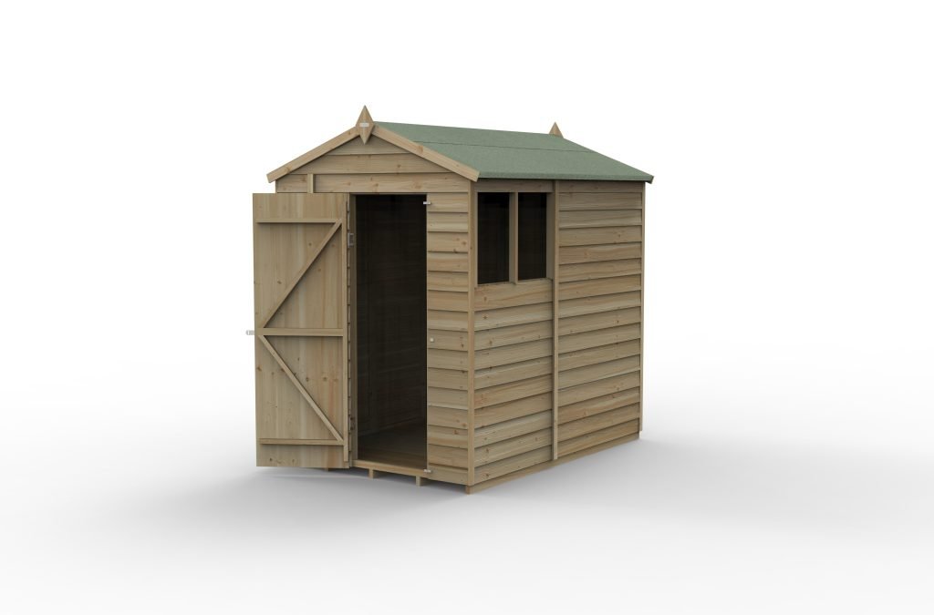 Forest Garden - 4Life Pressure Treated Overlap Apex Shed - 5ft x 7ft - Trusted Building Supplies