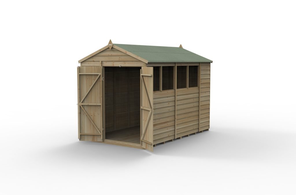 Forest Garden - 4Life Pressure Treated Overlap Apex Shed - 6ft x 10ft - Trusted Building Supplies