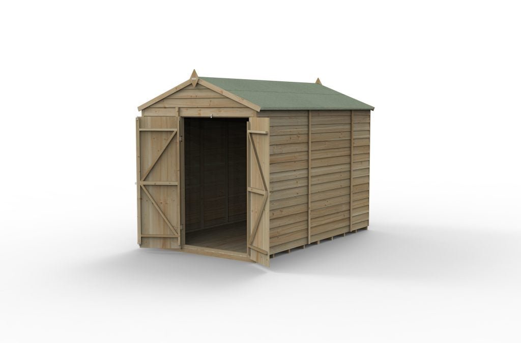 Forest Garden - 4Life Pressure Treated Overlap Apex Shed - 6ft x 10ft - Trusted Building Supplies