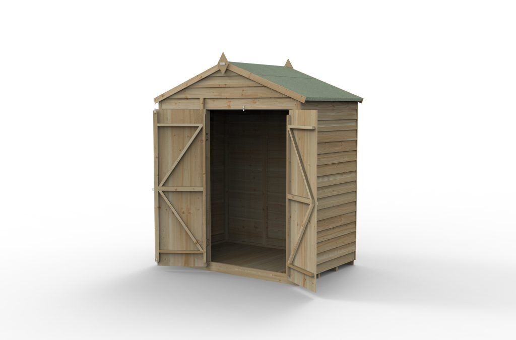 Forest Garden - 4Life Pressure Treated Overlap Apex Shed - 6ft x 4ft - Trusted Building Supplies