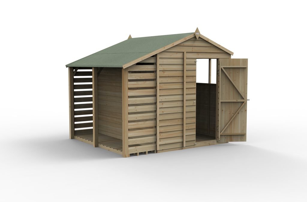 Forest Garden - 4Life Pressure Treated Overlap Apex Shed - 6ft x 8ft - Trusted Building Supplies