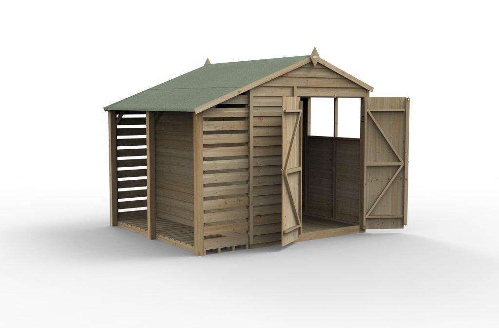 Forest Garden - 4Life Pressure Treated Overlap Apex Shed - 6ft x 8ft - Trusted Building Supplies
