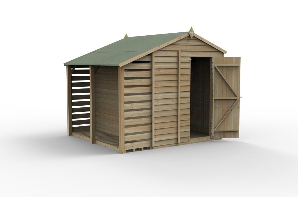 Forest Garden - 4Life Pressure Treated Overlap Apex Shed - 6ft x 8ft - Trusted Building Supplies