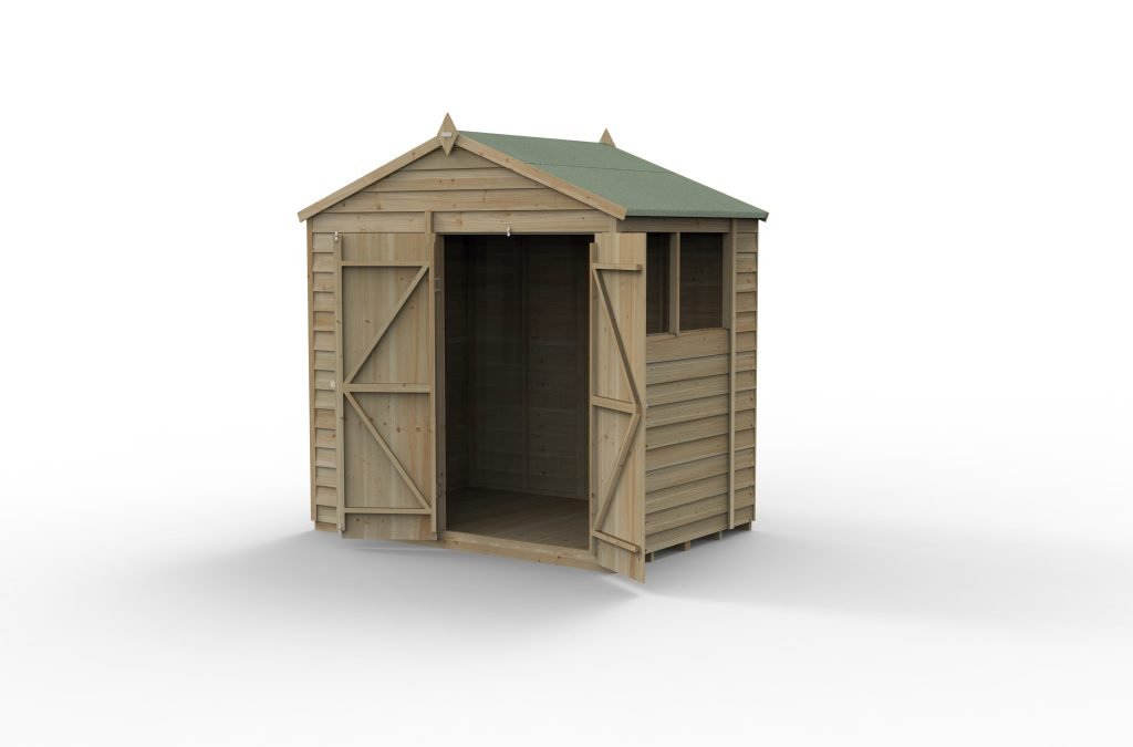 Forest Garden - 4Life Pressure Treated Overlap Apex Shed - 7ft x 5ft - Trusted Building Supplies