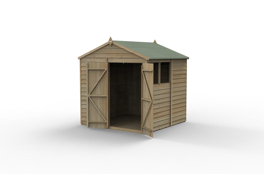 Forest Garden - 4Life Pressure Treated Overlap Apex Shed - 7ft x 7ft - Trusted Building Supplies