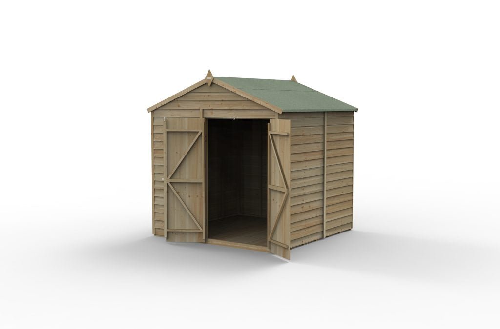 Forest Garden - 4Life Pressure Treated Overlap Apex Shed - 7ft x 7ft - Trusted Building Supplies