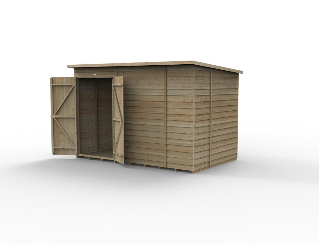Forest Garden - 4Life Pressure Treated Overlap Pent Shed - 10ft x 6ft - Trusted Building Supplies