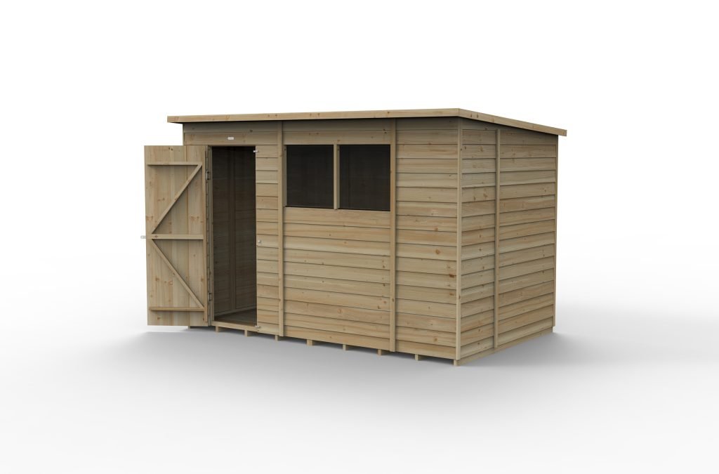 Forest Garden - 4Life Pressure Treated Overlap Pent Shed - 10ft x 6ft - Trusted Building Supplies