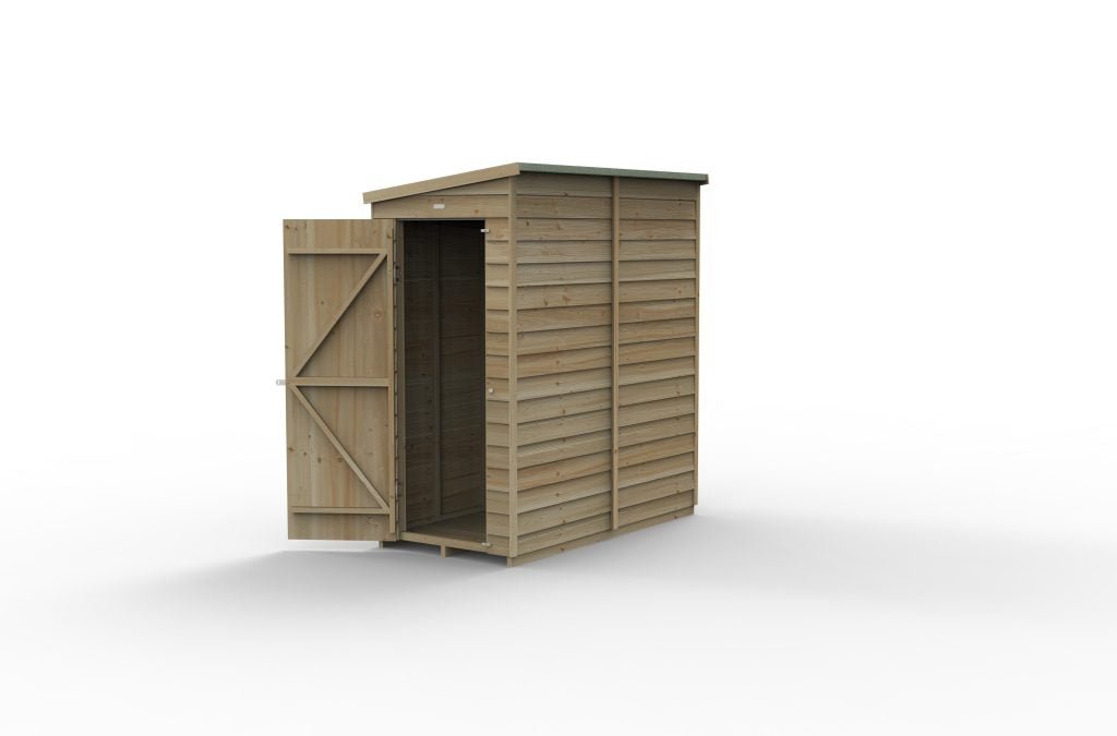 Forest Garden - 4Life Pressure Treated Overlap Pent Shed - 6ft x 3ft - Trusted Building Supplies