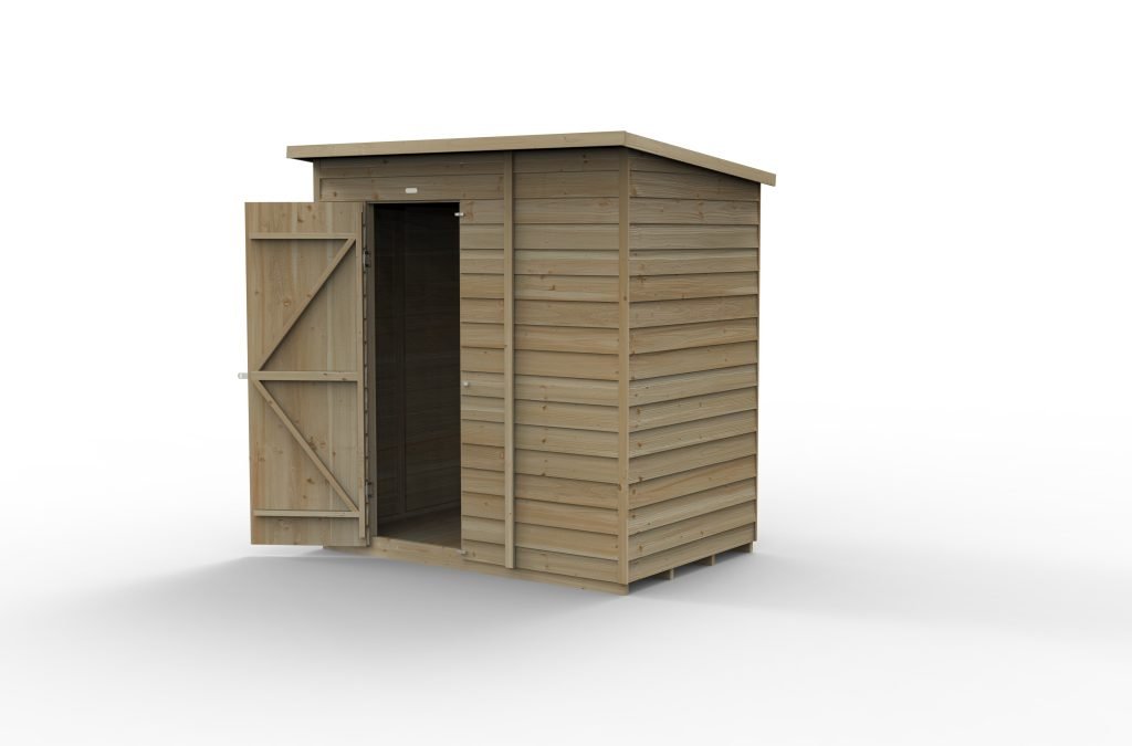 Forest Garden - 4Life Pressure Treated Overlap Pent Shed - 6ft x 4ft - Trusted Building Supplies