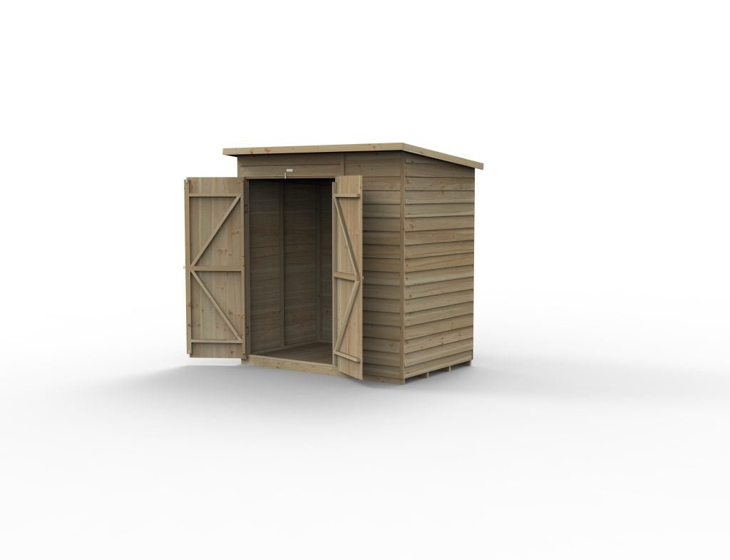 Forest Garden - 4Life Pressure Treated Overlap Pent Shed - 6ft x 4ft - Trusted Building Supplies