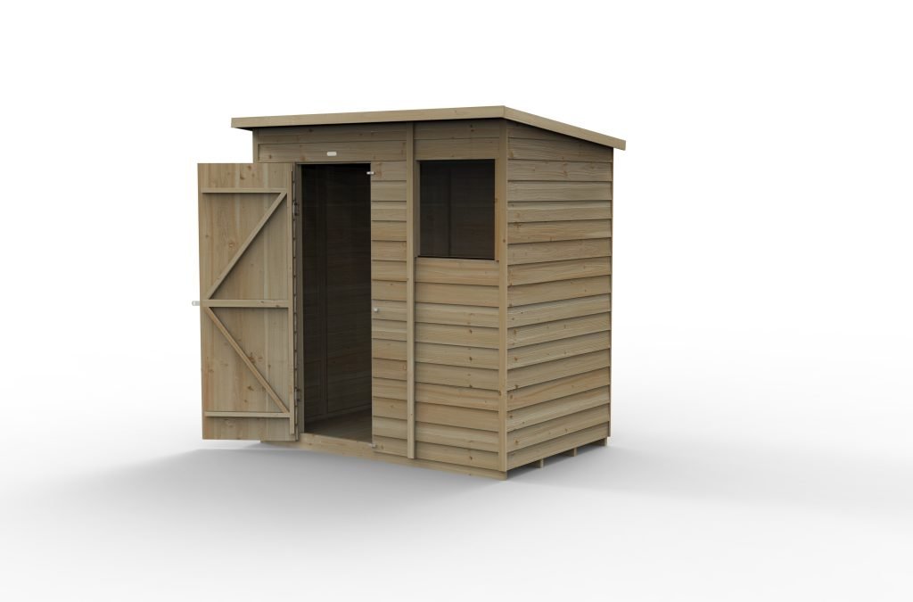 Forest Garden - 4Life Pressure Treated Overlap Pent Shed - 6ft x 4ft - Trusted Building Supplies