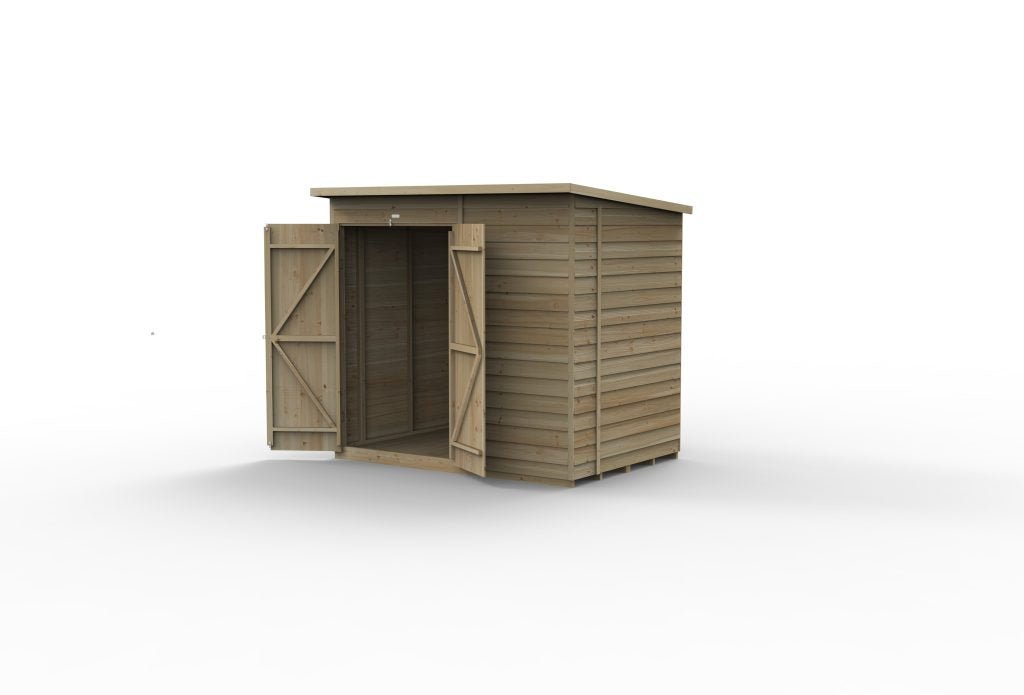 Forest Garden - 4Life Pressure Treated Overlap Pent Shed - 7ft x 5ft - Trusted Building Supplies
