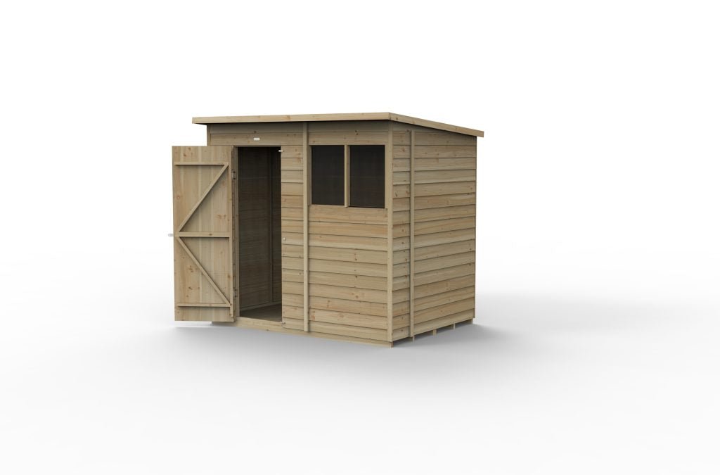Forest Garden - 4Life Pressure Treated Overlap Pent Shed - 7ft x 5ft - Trusted Building Supplies
