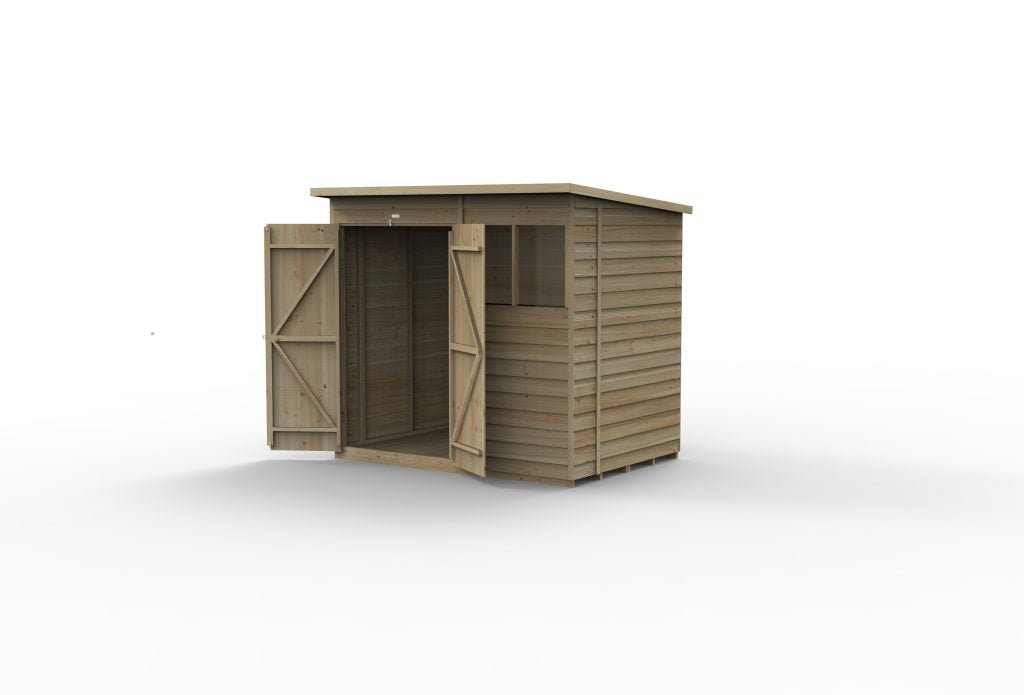 Forest Garden - 4Life Pressure Treated Overlap Pent Shed - 7ft x 5ft - Trusted Building Supplies