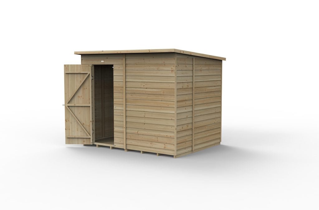 Forest Garden - 4Life Pressure Treated Overlap Pent Shed - 8ft x 6ft - Trusted Building Supplies