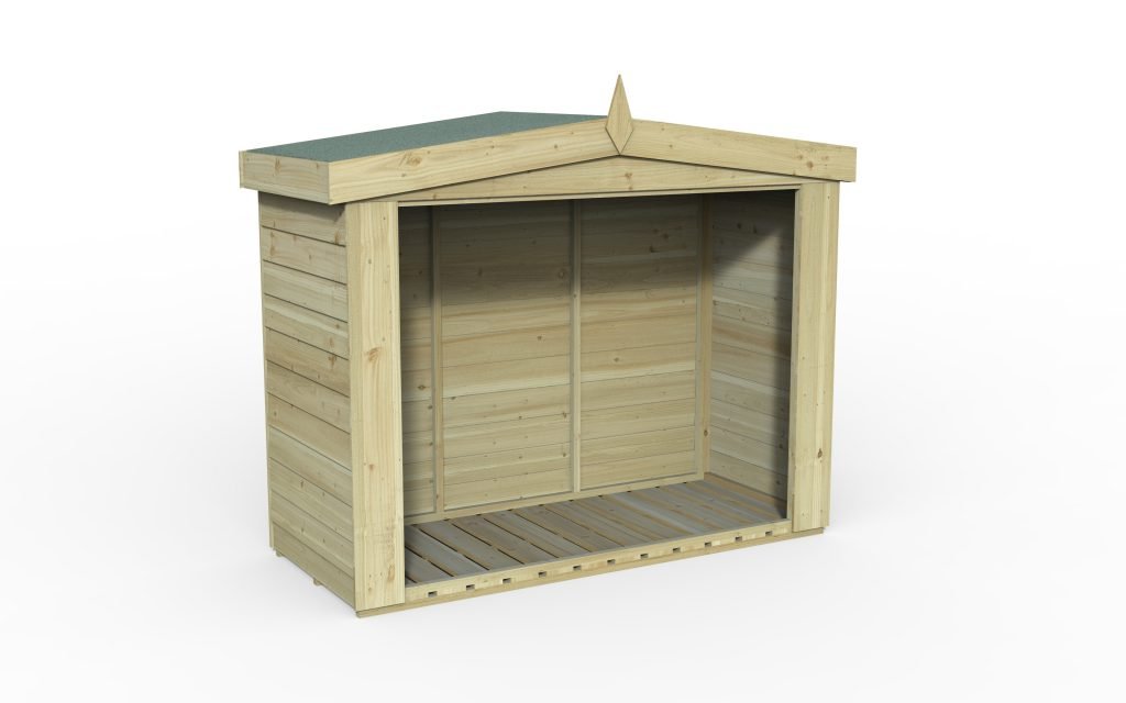 Forest Garden Apex Pressure Treated Overlap Log Store - Trusted Building Supplies