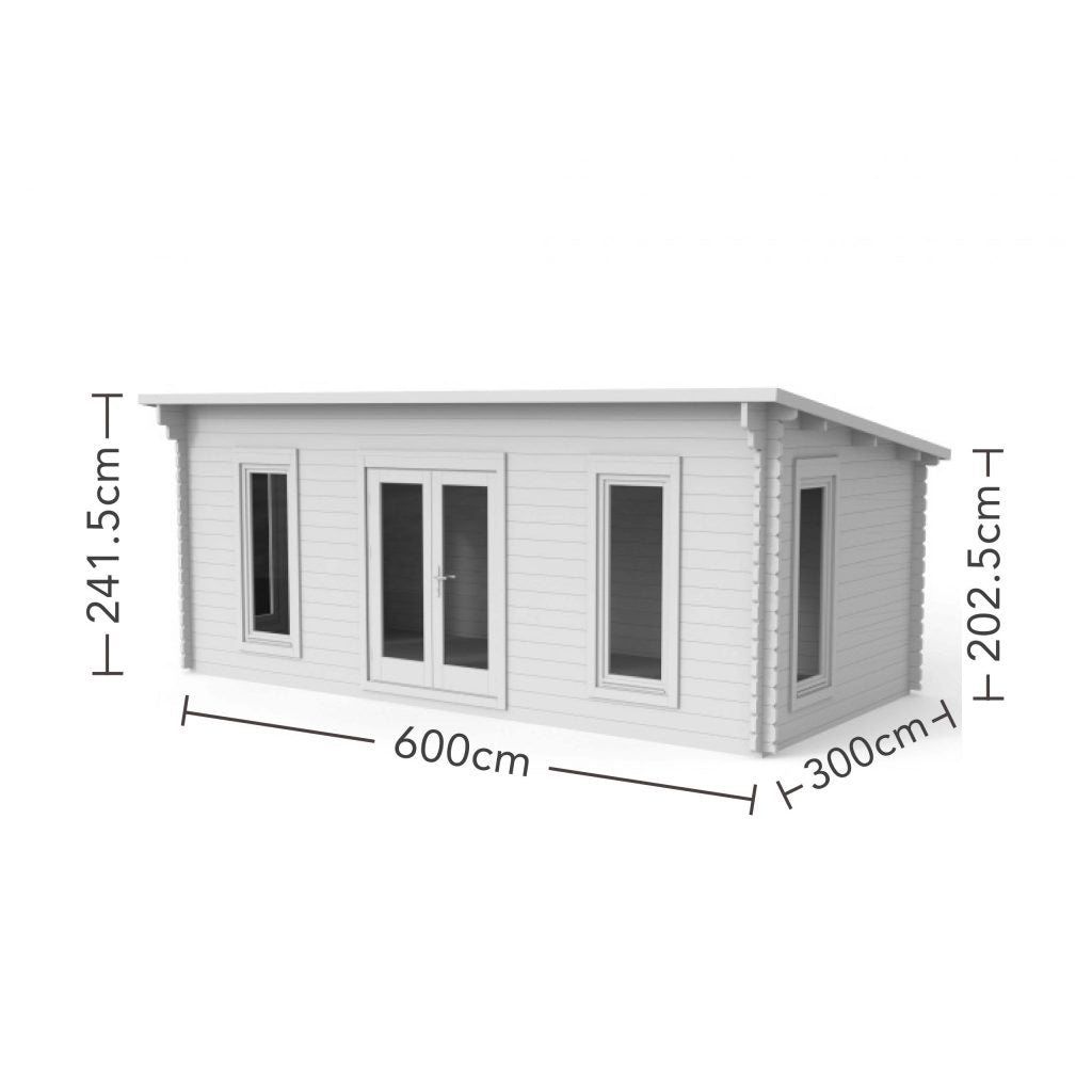 Forest Garden Arley Pent Roof Cabin with Double Glazing - 6m x 3m - Trusted Building Supplies