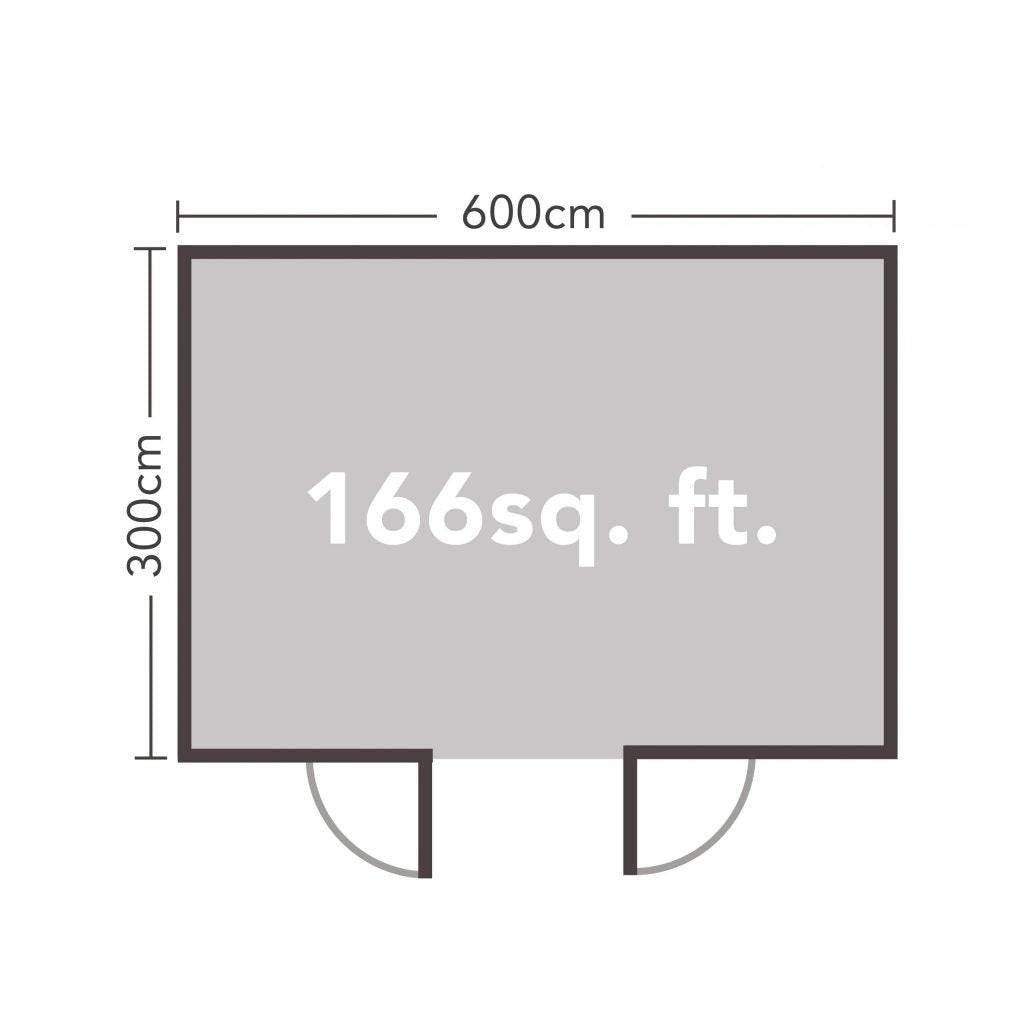 Forest Garden Arley Pent Roof Cabin with Double Glazing - 6m x 3m - Trusted Building Supplies