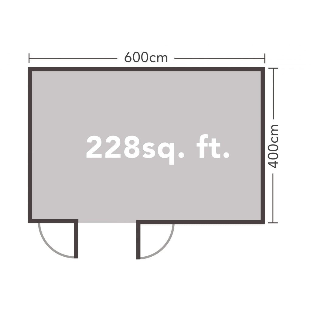 Forest Garden Blakedown Apex Roof Log Cabin with Double Glazing - 6m x 4m - Trusted Building Supplies