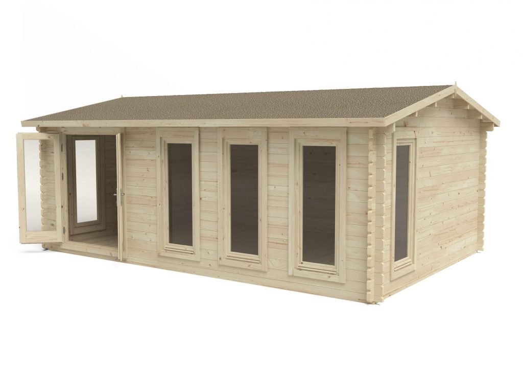 Forest Garden Blakedown Apex Roof Log Cabin with Double Glazing - 6m x 4m - Trusted Building Supplies