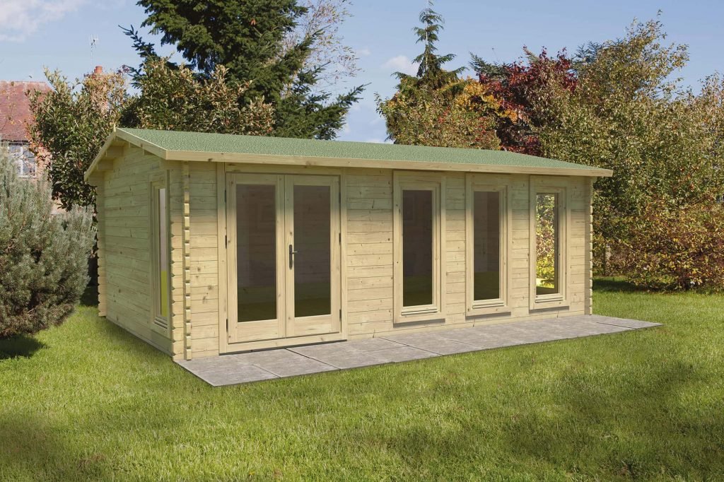 Forest Garden Blakedown Apex Roof Log Cabin with Double Glazing - 6m x 4m - Trusted Building Supplies