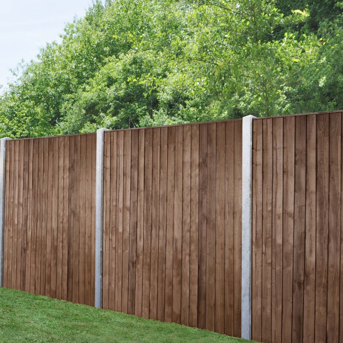 Forest Garden Brown Pressure Treated Closeboard Fence Panel - Trusted Building Supplies