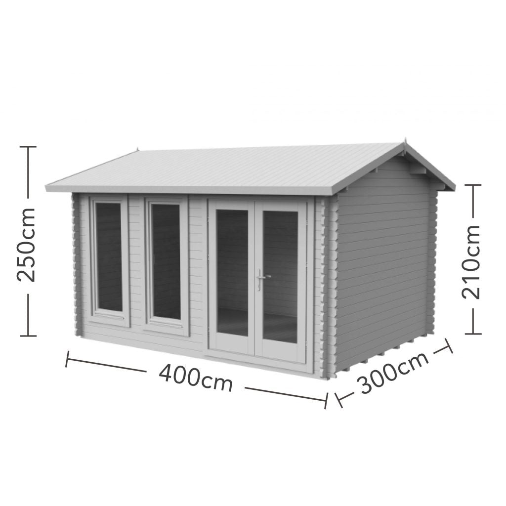 Forest Garden Chiltern Apex Roof Log Cabin - 4m x 3m - Trusted Building Supplies