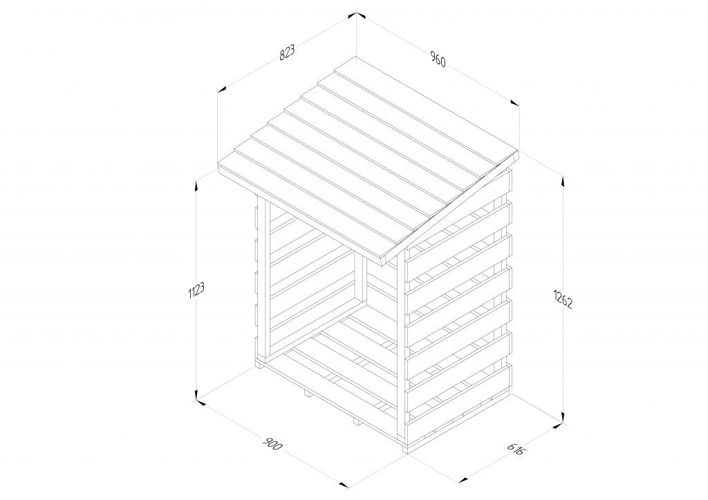 Forest Garden Compact Pent Log Store - Trusted Building Supplies