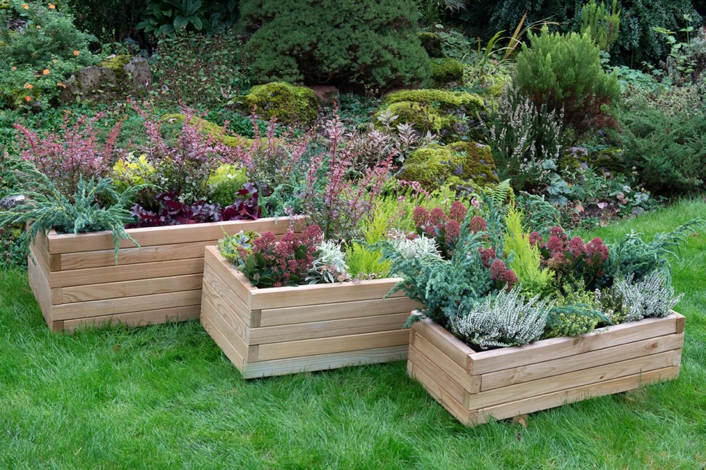 Forest Garden Durham Rectangular Planter - Set of 3 - Trusted Building Supplies