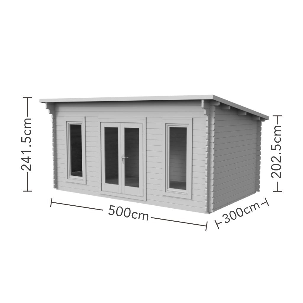 Forest Garden Elmley Pent Roof Log Cabin with Double Glazing - 5m x 3m - Trusted Building Supplies