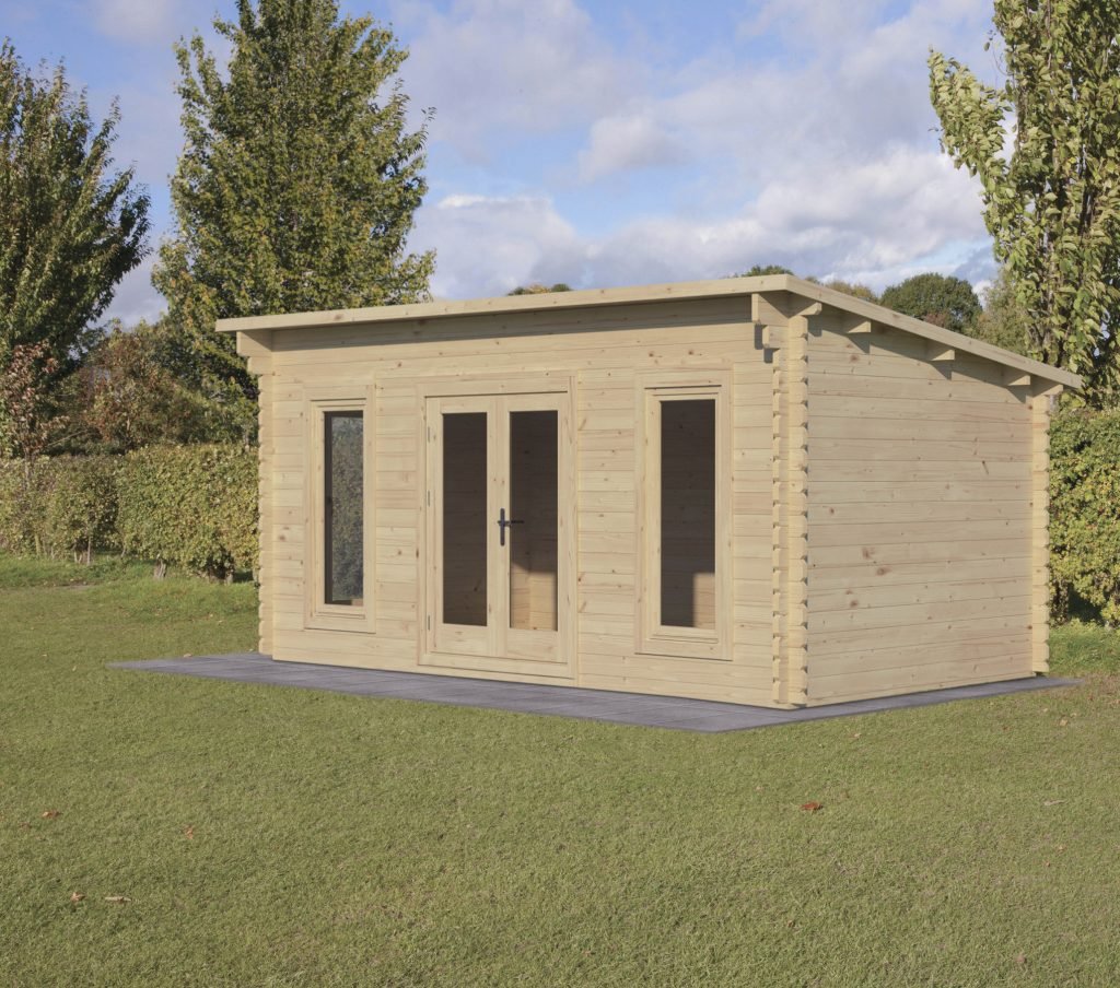 Forest Garden Elmley Pent Roof Log Cabin with Double Glazing - 5m x 3m - Trusted Building Supplies