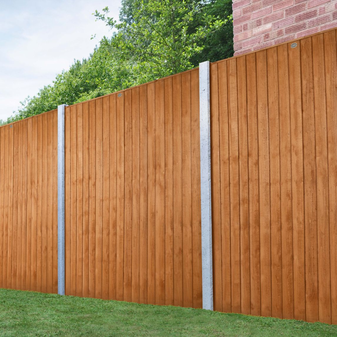 Forest Garden Golden Brown Dipped Treated Closeboard Fence Panel - Trusted Building Supplies