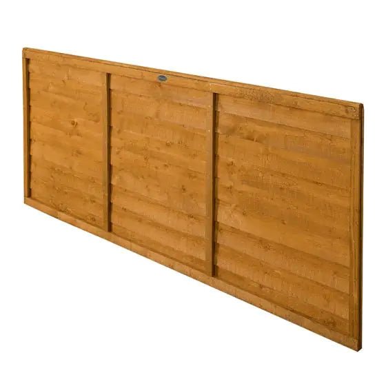 Forest Garden Golden Brown Dipped Treated Traditional Overlap Fence Panel - Trusted Building Supplies