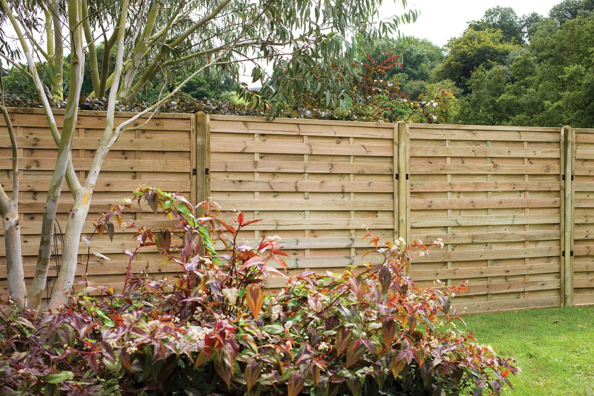 Forest Garden Green Pressure Treated Decorative Europa Plain Fence Panel - Trusted Building Supplies