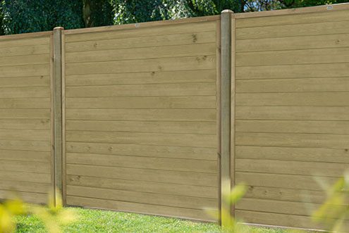 Forest Garden Green Pressure Treated Horizontal T & G Fence Panel - 1.83m x 1.83m - Trusted Building Supplies