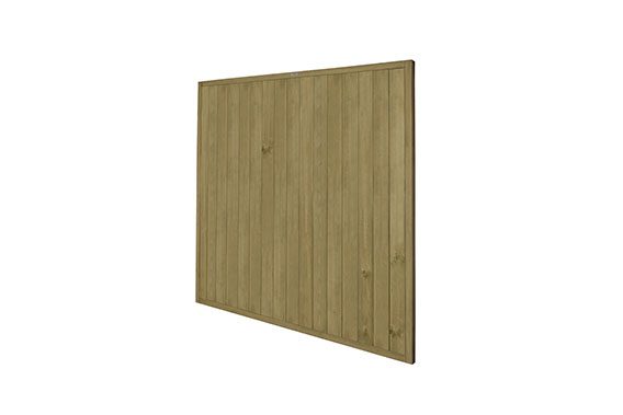 Forest Garden Green Pressure Treated Vertical T & G Fence Panel - 1.83m x 1.83m - Trusted Building Supplies