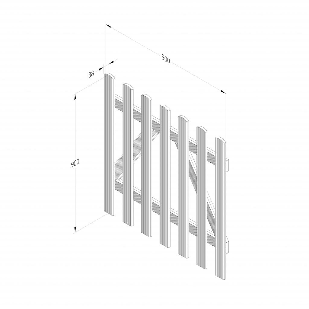 Forest Garden Grooved Pale Gate - 3ft - Trusted Building Supplies