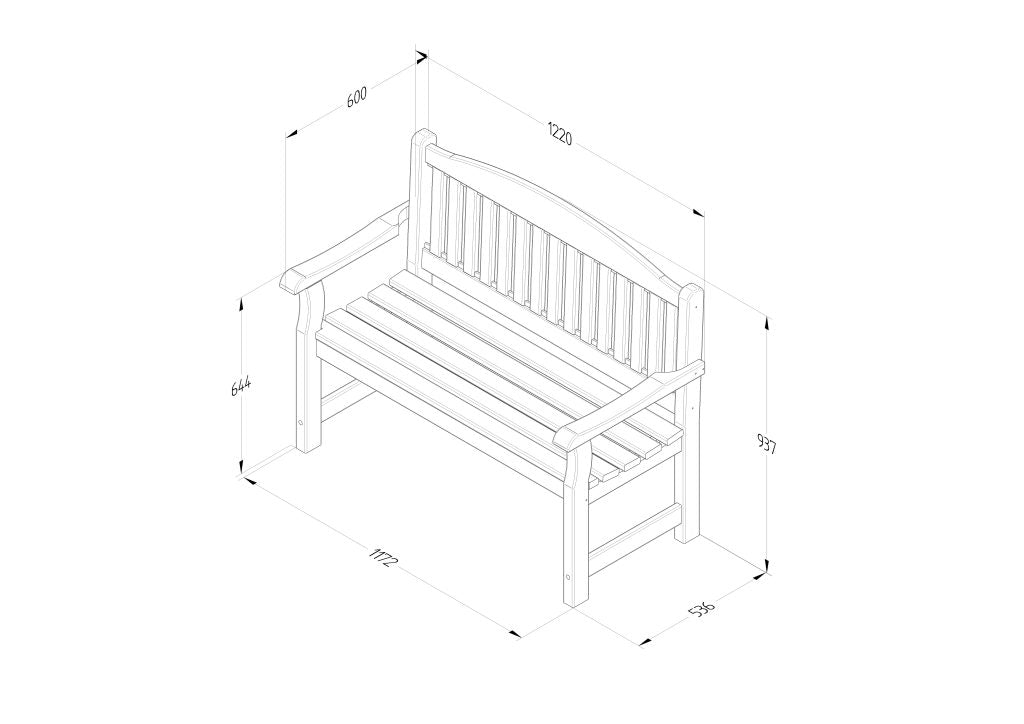 Forest Garden Harvington 4ft Bench - Trusted Building Supplies