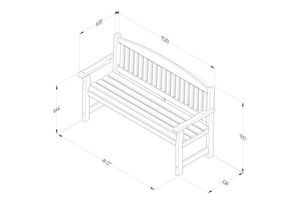 Forest Garden Harvington 5ft Bench - Trusted Building Supplies