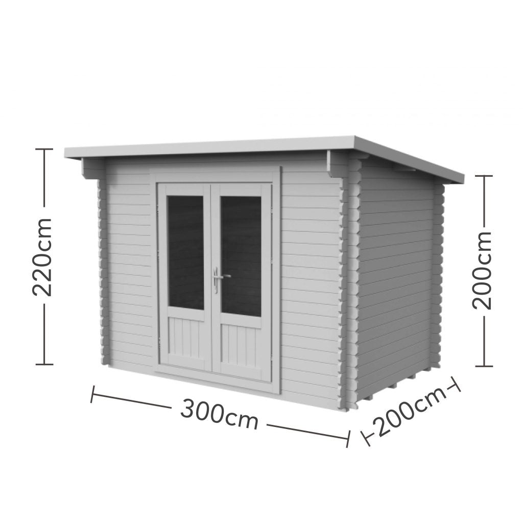 Forest Garden Harwood Pent Roof Log Cabin - 3m x 2m - Trusted Building Supplies