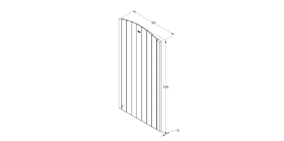 Forest Garden Heavy Duty Dome Top Tongue & Groove Gate - 6ft - Trusted Building Supplies