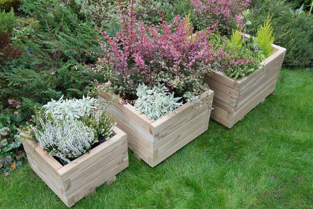 Forest Garden Kendal Square Planter - Set of 3 - Trusted Building Supplies