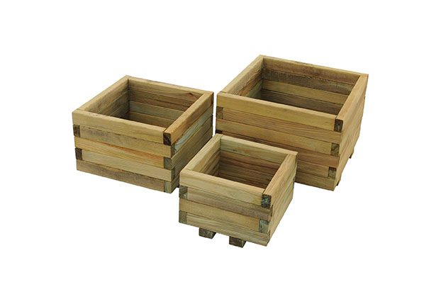 Forest Garden Kendal Square Planter - Set of 3 - Trusted Building Supplies