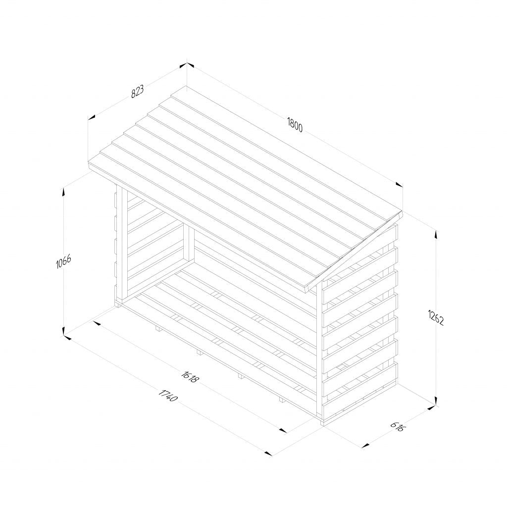 Forest Garden Large Pent Log Store - Trusted Building Supplies